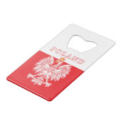 Polen mit rotem Polnischem Adler Geldbeutel Flaschenöffner (Rückseite Schrägansicht)