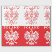 Polen mit rotem Polnischem Adler Geschenkpapier (Flach)