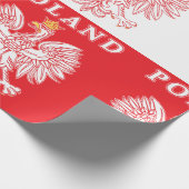 Polen mit rotem Polnischem Adler Geschenkpapier (Ecke)