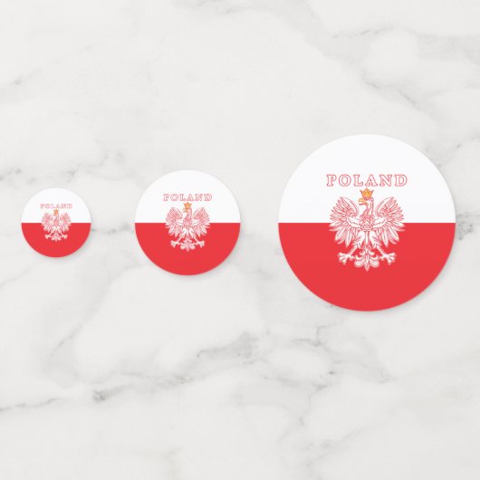 Polen mit rotem Polnischem Adler Konfetti (Rückseiten)