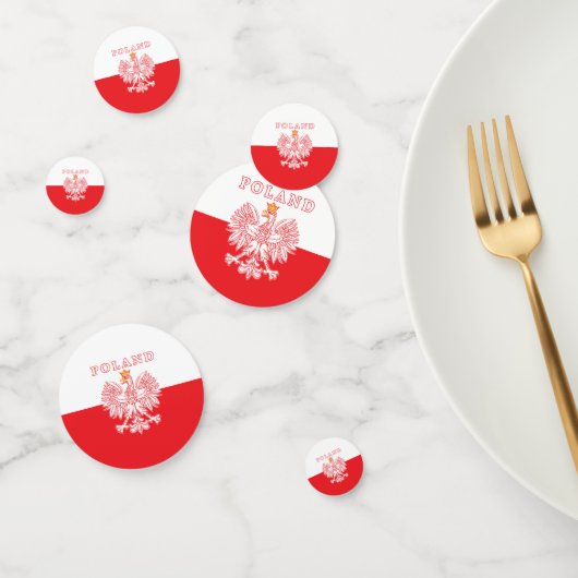 Polen mit rotem Polnischem Adler Konfetti (Gruppe)