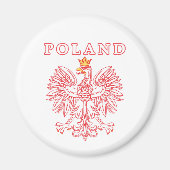 Polen mit rotem Polnischem Adler Magnet (Vorne)