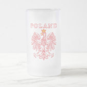 Polen mit rotem Polnischem Adler Mattglas Bierglas (Mittel)