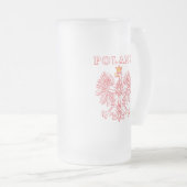 Polen mit rotem Polnischem Adler Mattglas Bierglas (VorderseiteRechts)