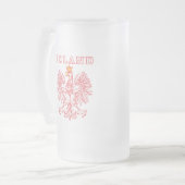 Polen mit rotem Polnischem Adler Mattglas Bierglas (Vorderseite Links)