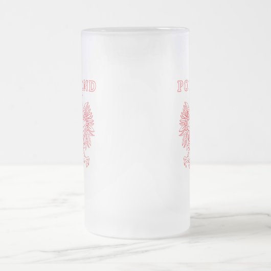 Polen mit rotem Polnischem Adler Mattglas Bierglas (Mittel)