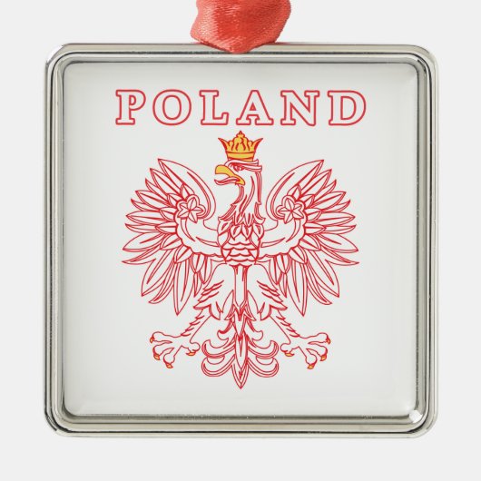 Polen mit rotem Polnischem Adler Ornament Aus Metall (Vorne)