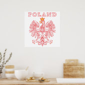 Polen mit rotem Polnischem Adler Poster (Küche)