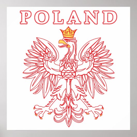 Polen mit rotem Polnischem Adler Poster (Vorne)
