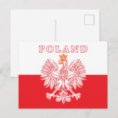 Polen mit rotem Polnischem Adler Postkarte (Vorne/Hinten)