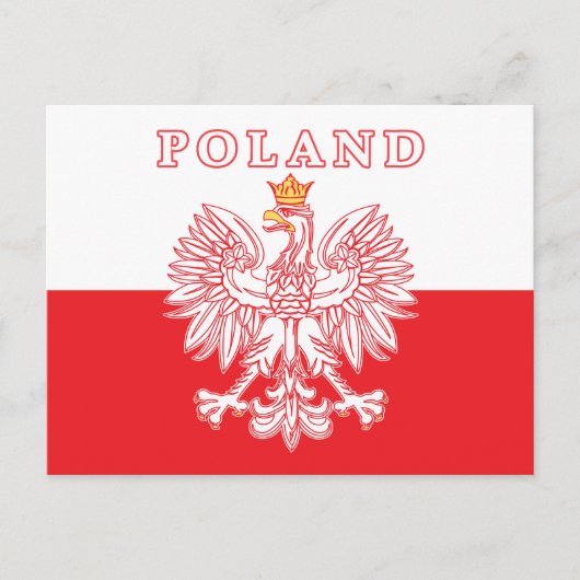 Polen mit rotem Polnischem Adler Postkarte (Vorderseite)