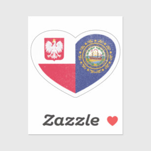 Polen New Hampshire New Hampshire Heart Aufkleber