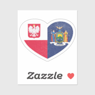 Polen New York New Yorker Staat Herz Liebe Aufkleber