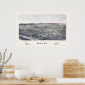 Polen, NY Panorama Karte - 1890 Poster (Küche)