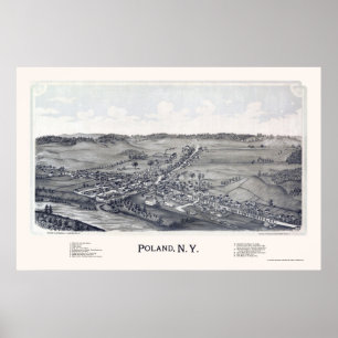 Polen, NY Panoramakarte - 1890 Poster