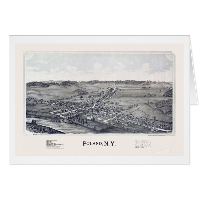 Polen, NY panoramische Karte - 1890 (Vorderseite (Horizontal))
