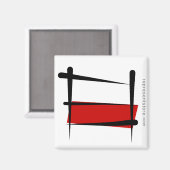 Polen Pinselflagge Magnet (Vorderseite/Rückseite)
