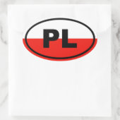 Polen PL Europa Ovaler Aufkleber (Tasche)