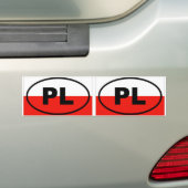 Polen PL europäischer Oval Autoaufkleber (Auf Auto)