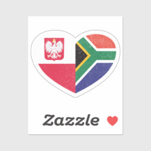 Polen Polen Südafrika Südafrikanische Herzlov Aufkleber