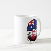 Polen Polnisch Australische Baumwurzelflagge Kaffeetasse (VorderseiteRechts)
