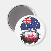 Polen Polnisch Australische Baumwurzelflagge Magnet (Vorderseite/Rückseite)
