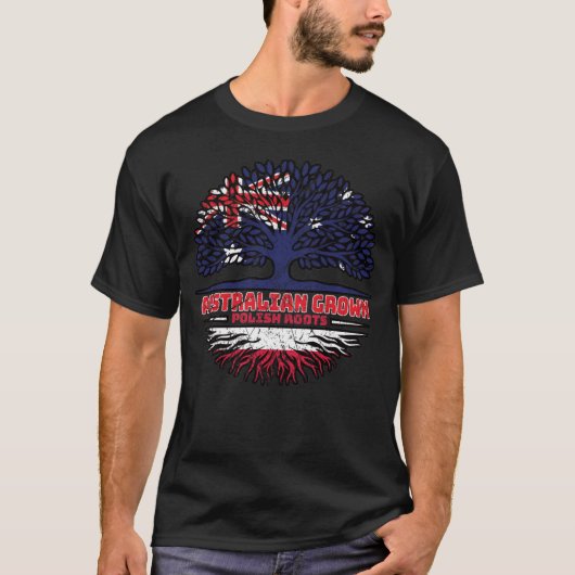 Polen Polnisch Australische Baumwurzelflagge T-Shirt (Vorderseite)