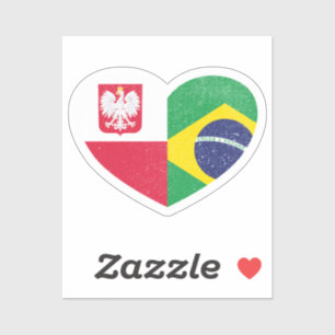 Polen Polnisch Brasilien Flaggenstaat der brasilia Aufkleber