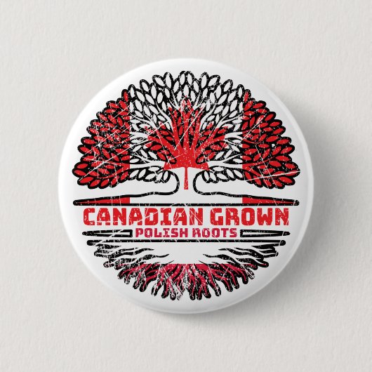 Polen Polnisch Kanadisches Treuhandflagge Button (Vorderseite)