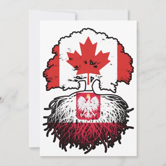 Polen Polnisch Kanadisches Treuhandflagge Einladung (Vorderseite)