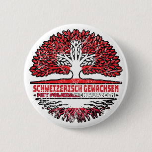 Polen Polnisch Schweizer Schweiz Baum Wurzel Button