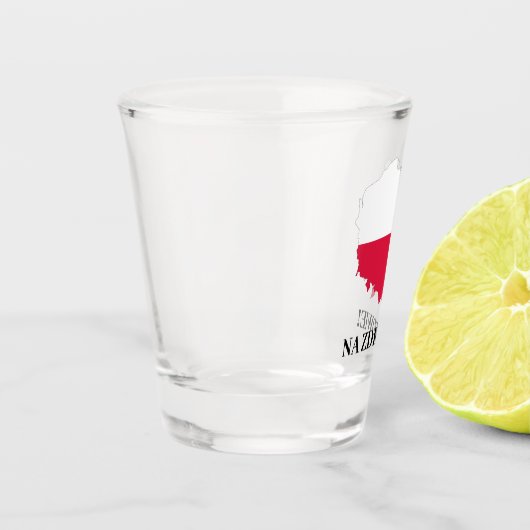 Polen polnische Flag-Karte Na Zdrowie Cheers Schnapsglas (Links)