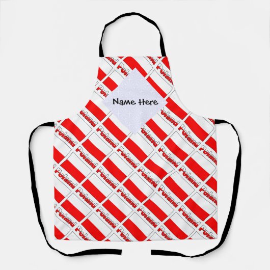 Polen polnische Flagge geteerte schwarze Personali Schürze (Vorderseite)