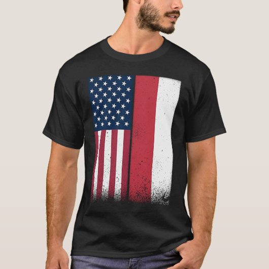 Polen Polnische Flagge Prof. USA Polen T-Shirt (Vorderseite)