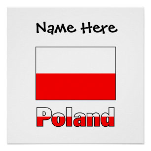 Polen Polnische Flagge Schwarze Personalisierung  Poster