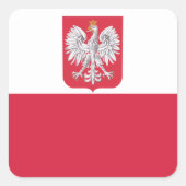 Polen Polnisches AdlerWappen Quadratischer Aufkleber (Vorderseite)