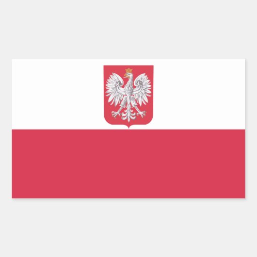 Polen Polnisches AdlerWappen Rechteckiger Aufkleber (Vorderseite)