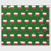 Polen: Polnisches Flag-Karte Weihnachtswrapppapier Geschenkpapier (Flach)