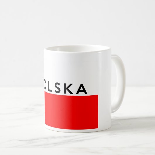 Polen polska Flaggenlandpolitur-Textname Kaffeetasse (VorderseiteRechts)
