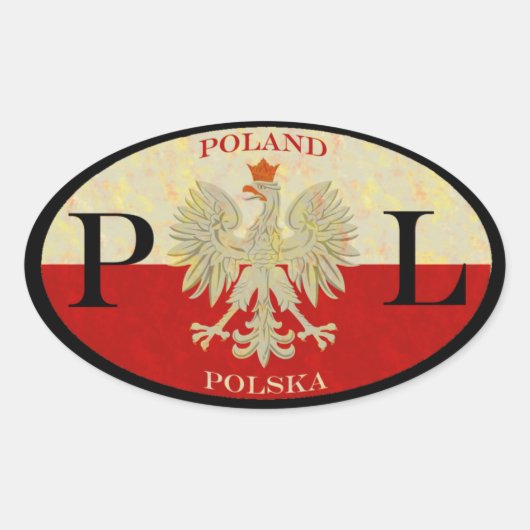 Polen Polska Ovaler Aufkleber (Vorderseite)