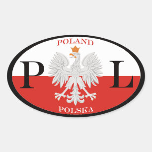 Polen Polska PL Ovaler Aufkleber