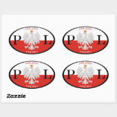 Polen Polska PL Ovaler Aufkleber (Blatt)