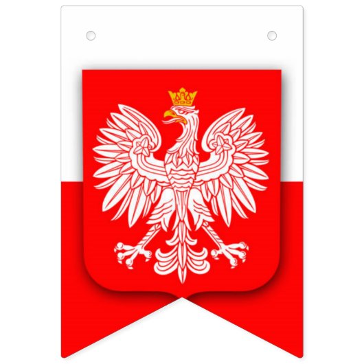 Polen Polska Polski Emblem Patriotic Wimpelkette (Zweite Fahne)