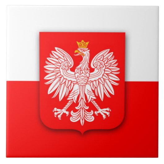 Polen Polska Red White Eagle Polnisch Fliese (Vorderseite)