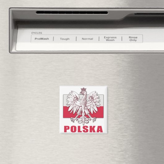 Polen Polska-Wappen Magnet (In Situ (Geschirrspüler))