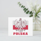 Polen Polska-Wappen Postkarte (Stehend Vorderseite)
