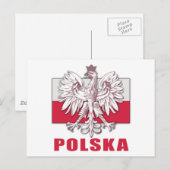 Polen Polska-Wappen Postkarte (Vorne/Hinten)