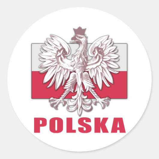 Polen Polska-Wappen Runder Aufkleber (Vorderseite)
