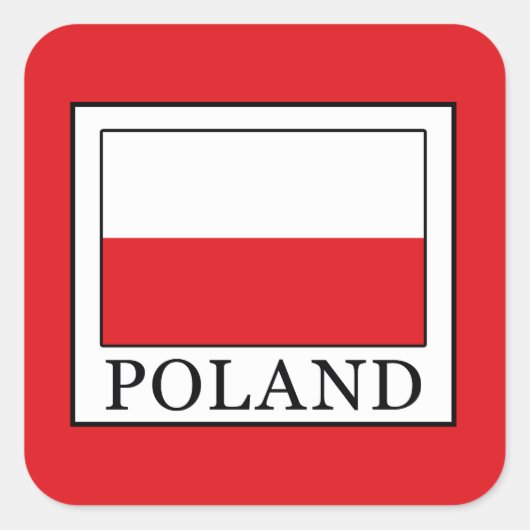 Polen Quadratischer Aufkleber (Vorderseite)