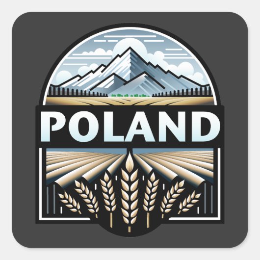 Polen Quadratischer Aufkleber (Vorderseite)
